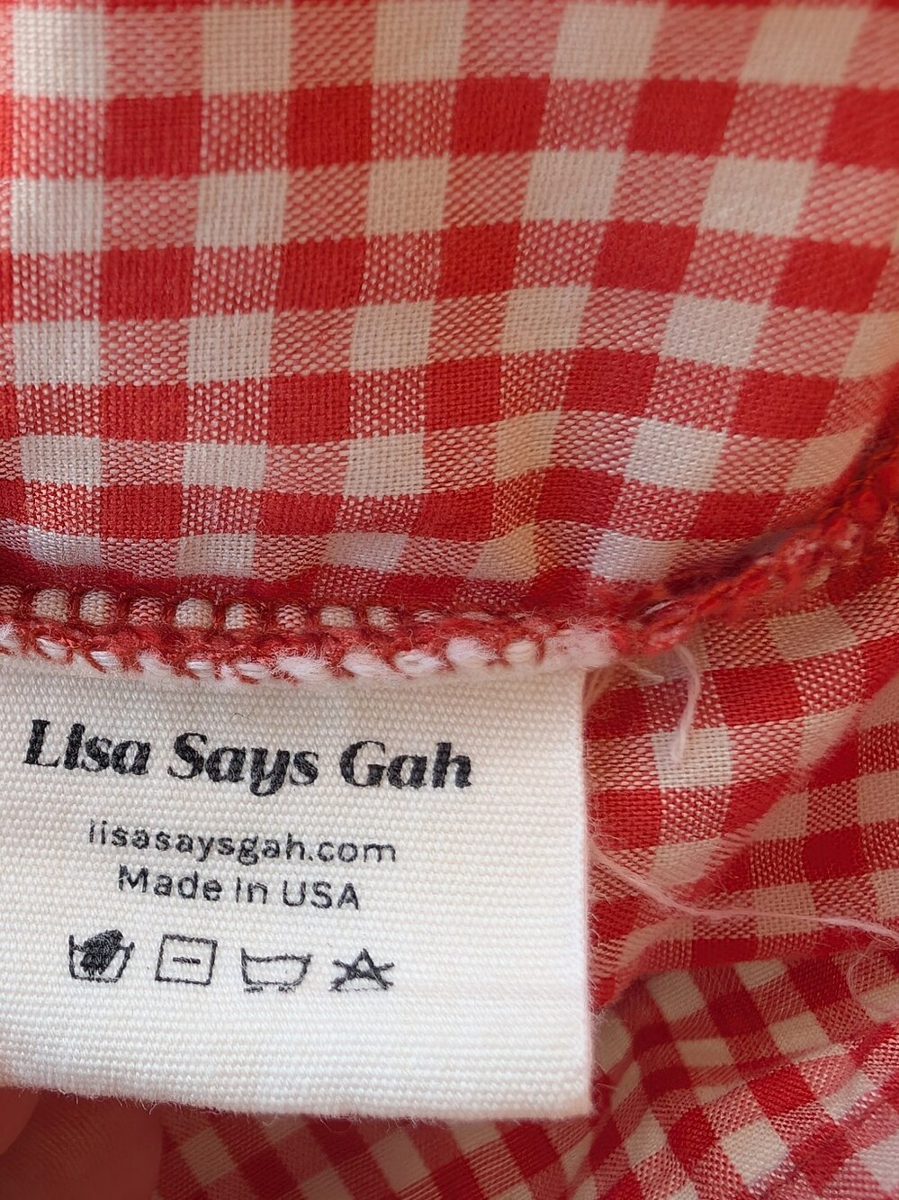Lisa Says Gah Terracotta Gingham Maddie Midi Dress Medium - Picture 10 of 11